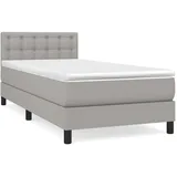 vidaXL Boxspringbett mit Matratze Hellgrau 100x200 cm Stoff1389596