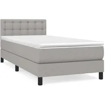 vidaXL Boxspringbett mit Matratze Hellgrau 100x200 cm Stoff1389596