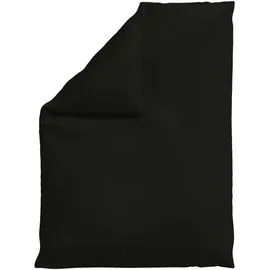 schlafgut Knitted Jersey Unifarben Schwarz 155 x 220 cm + 80 x 80 cm
