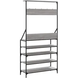 vidaXL Garderobenständer mit Schuhablage 90 x 34 x 184 cm Grau Sonoma