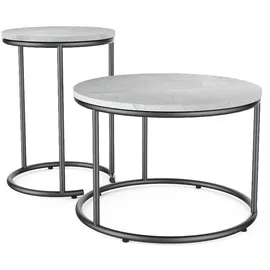 Vicco Couchtisch-Set Ottawa, Weiß Marmor-Optik 2 Teile