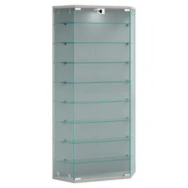 VCM Wandvitrine Benila XL 83 x 17 x 114 cm Silber