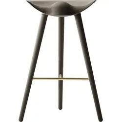 Ml 42 Barhocker dunkle Eiche mit Messing-Verbindung