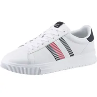 Tommy Hilfiger Herren Sneaker Supercup Leather aus Leder, Weiß (White), 44