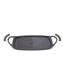 Cheffinger Grillplatte 47 cm Aluminium grau