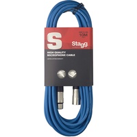 Stagg 10 m Hochwertiges XLR auf XLR-Stecker Mikrofon Kabel blau, 10m