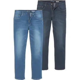 Arizona Stretch-Jeans "Willis", Herren, Gr. 48, N-Gr, blau (blau, blau, bl), Obermaterial: 98% Baumwolle, 2% Elasthan, Basic, normal lang, Jeans, straight-fit, lange Beine, mit Nieten, niedrige Leibhöhe