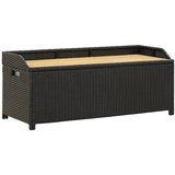 DOTMALL Gartenbank Terrasse Bank mit Stauraum Poly Rattan 120cm schwarz