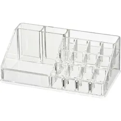Kosmetikbox WENKO "Femme", transparent, B:22,5cm H:8cm T:12,5cm, Acryl, Aufbewahrungsboxen, mit 16 Aufteilungen