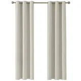 Deconovo Single Blackout Curtains Thermo-Verdunkelungsvorhänge für Schlafzimmer, Polyester, 140 x 260, 2