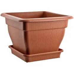 Pflanzkübel Blumentopf 18/33/70 Liter Wasserspeicher und Untersetzer Pflanztopf  70 Liter 70 Terracotta