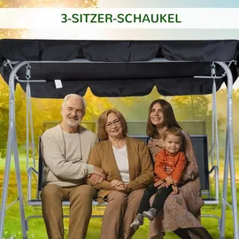 Outsunny Hollywoodschaukel grau 3-Sitzer