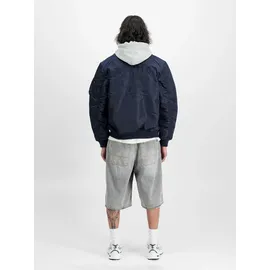 Alpha Industries MA-1 Zip Hood Back EMB blau M