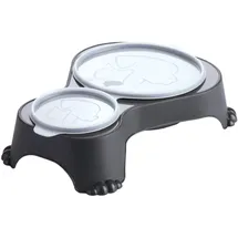 Rotho MyPet Sally Doppel Futternapf mit Deckel, Kunststoff (PP) BPA-frei, anthrazit, 1l + 0.28l (32.0 x 23.7 x 7.0 cm)
