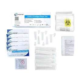 CLUNGENE 5er Pack Clungene COVID-19 Haltbarkeit: 07/26 (auch EG.5, Omikron, BA.4, BA.5) Schnelltest Nasal Test