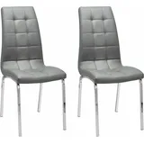 OTTO home 4-Fußstuhl Lila (Set, 2 St), (2 Stück) Bezug in Kunstleder, verchromtes Metallgestell grau