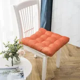Hixingo Sitzkissen Cozy mit Haltebändern, Weiche Stuhlkissen Waschbar Sitzkissen Stuhl, Einfarbig im Retro-Stil Bodenkissen für Indoor und Outdoor (40x40cm,Orange)
