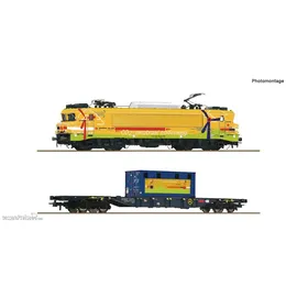 Roco 2-tlg. Set: Elektrolokomotive 1756 mit Containertragwagen Sound DCC 7510117 H0