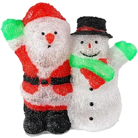 INDA-EXCLUSIV Acryl Weihnachtsmann + Schneemann 90 LEDs