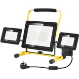 Viugreum Baustrahler 100W 8000lumen 6500K Einstellbare Richtung LED Baustrahler 230V Kaltweiss Scheinwerfer IP65 Wasserdicht Arbeitsscheinwerfer Bauscheinwerfer mit Stecker 3m Stativ für Baustellen