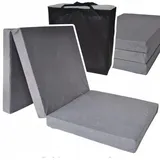 Gästematratze grau Faltmatratze 195x80x15 cm Campingmatratze