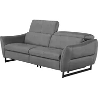 Egoitaliano "Dafne, elegantes Designsofa mit hohem Sitzkomfort", wahlw. mit elektrischer Relaxfunktion, Kopfteile manuell verstellbar grau