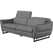 Egoitaliano "Dafne, elegantes Designsofa mit hohem Sitzkomfort", wahlw. mit elektrischer Relaxfunktion, Kopfteile manuell verstellbar grau