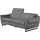 Egoitaliano "Dafne, elegantes Designsofa mit hohem Sitzkomfort", wahlw. mit elektrischer Relaxfunktion, Kopfteile manuell verstellbar grau