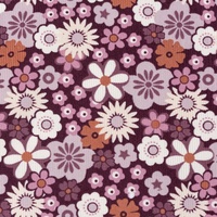 SCHÖNER LEBEN. Cord Stoff Babycord Baumwolle Blumen Allover violett 1,45m Br.