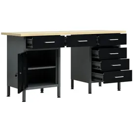 vidaXL Arbeitstisch Stahl 160 x 60 x 85 cm schwarz