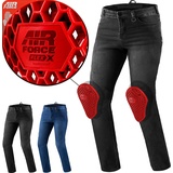 SHIMA RIDER Motorrad Jeans Herren mit Protektoren AIRFORCE Knieprotektoren Motorradhose Kurzgrößen Hosen Motorradjeans für Herren Protektorenhose Textilhose Jeanshose Lang (Männer, Schwarz, 34/34)