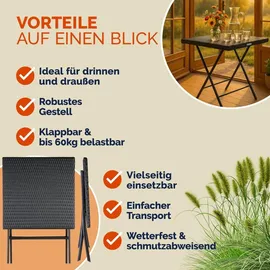 CASARIA Klapptisch 65 x 65 x 73 cm Schwarz