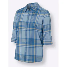 Classic Basics Karo-Bluse blau 54