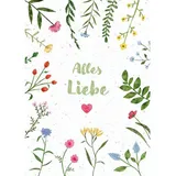 Grußkarten Faltkarte 'Alles Liebe' (Samenpapier)