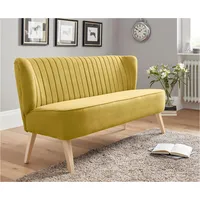 2-Sitzer HOME AFFAIRE "Campi", gelb, B:140cm H:81cm T:67cm, Luxus-Microfaser (100% Polyester);Hochflorige Microfaser (100% Polyester), Sofas, bequemes Küchensofa, frei im Raum stellbar