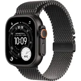 GPS + Cellular 49 mm Titangehäuse Schwarz Milanese Loop Schwarz L