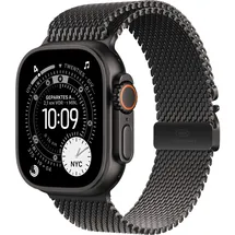 Apple Watch Ultra 3 GPS + Cellular 49 mm Titangehäuse Schwarz Milanese Loop Schwarz L