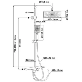 Schöner Wohnen Duschsystem Verina Wassersparend Mattschwarz