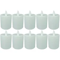 Novaliv, Kerzen, LED Grablicht weiss Dauerbrenner Flackereffekt inkl. Batterien Grabkerzen Friedhofskerze Gedenkkerze (10 Stk.)
