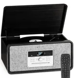 Auna Bella Ann Stereoanlage Plattenspieler Radio DAB+/UKW USB Bluetooth Schwarz
