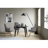 Polsterstuhl STRESSLESS "Laurel", grau (dunkelgrau dinamica, eiche natur), B:58cm H:105cm T:60cm, Microfaser DINAMICA (88% Polyester, 12% Polyurethan), Stühle, Polsterstuhl, High Back mit Armlehne, Größe L, mit schräggestellten Beinen in Eiche