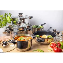 Kinghoff Topf-Set 12-tlg. Kochtöpfe + Teflon Pfanne