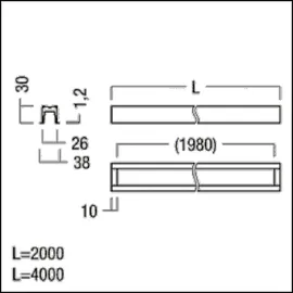 Zumtobel Group SUP2 TRACK U SF 2M BK LED-Profil