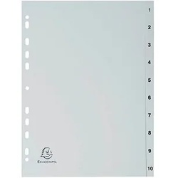 Exacompta Ordnerregister Vollformat 1-10 grau 10-teilig, 1 Satz
