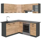 Vicco Eckküche Anthrazit/Goldkraft Eiche 187 x 167 cm AP SchwarzRick