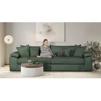 Home Affaire Big-Sofa HOME AFFAIRE "Soft&Cosy XXL, B: 303 cm - OTTO. Verlässliche Qualität.", grün (dunkelgrün), B:303cm T:123cm, 100% Polyester, Sofas, Big-Sofa, Mega-Sofa, Cord oder Chenille-Struktur, mit Federkern & 4 Zierkissen, Topseller