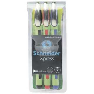 Schneider Xpress Fineliner schwarz, rot blau - 3er-Etui