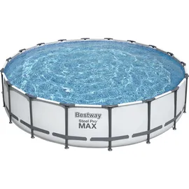 BESTWAY Steel Pro Max Frame Pool Set 549 x 122 cm lichtgrau inkl. Filterpumpe