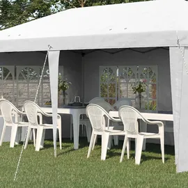 Outsunny Faltpavillon ca. 6 x 3 m Pavillon Partyzelt mit UV-Schutz, Seitenwänden