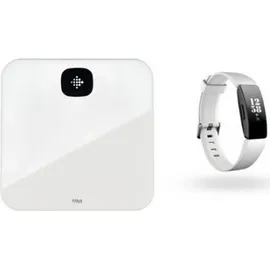 Fitbit Inspire HR weiß / schwarz + Aria Air